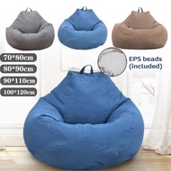 bean bag sofa refill filling Stylish BeanBag Furniture Solid Color Single Bedroom Lazy Sofa Cover DIY Filled Inside (With Cover and inner bag andFilling)