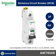 Schneider A9F74106 MCBActi9 iC60N C-Curve 400VAC 1P 6A 10kA