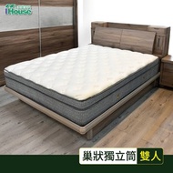 [特價]IHouse-舒夢 5cm乳膠舒柔透氣兩段式獨立筒床墊-雙人5尺