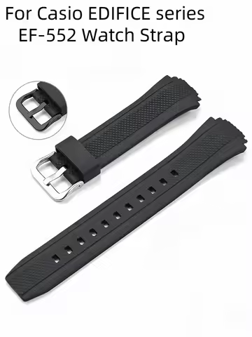 Resin TPU Watch Strap For Casio EDIFICE Series 5119 EF-552 Sports Waterproof Sweatproof Silicone 19m