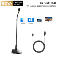 BOYA BY-GM18CU Cardioid Desktop Gooseneck Condenser Microphone WIth USB-A to Type-C Cable for Computer Desktop Mic for Video Conferences Streaming Meetings Lectures