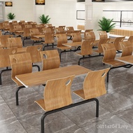 Factory Simple Fast Food Restaurant Combination 4 Student Conjoined Table Chair Economical Canteen S
