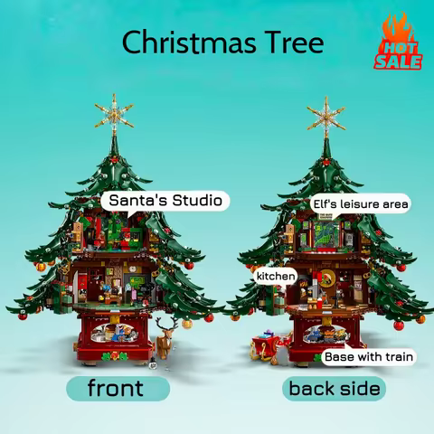 3171pcs Christmas Decoration Santa Claus Christmas Tree 41843 Building Block Puzzle Model Toys Ornam