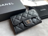 Chanel經典款細號垂蓋卡片套黑金色Classic Small Flap Wallet Card Holder Black with Light Gold Tone Metal AP0214