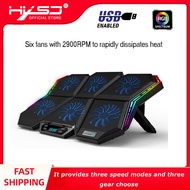 HXSJ Gaming RGB Laptop Cooler 12-17 Inch Led Screen Laptop Cooling Pad Notebook Cooler Stand with Six Fan and 2 USB Ports