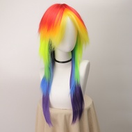 Synthetic Hair Women's Cosplay Wig My Little Pony Rainbow Dash Multi Color Heat Resistant Halloween 