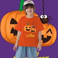 Halloween Kids T-Shirt Funny Cartoon Pumpkin and Ghost Print Short Sleeve Spooky Costume Top for Kid
