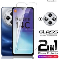 Redmi14C 5G 2024 2in1 9H Full Cover Screen Tempered Glass For Redmi 14C 13C Redmi14C 14 C 13 C Redmi