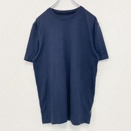 古著 Eddie Bauer 海軍藍短袖圓領 T 卹，M 碼，簡約，normcore 設計