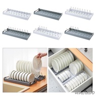 [Haluoo] Dish Plate Rack Holder, Kitchen Dish Storage Drainer Rack, Stainless Steel Plate Rack Cradle for Cabinet Drawers Home