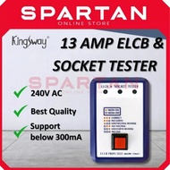 13 AMP ELCB & SOCKET TESTER TRIPS TEST BELOW 300mA 13A