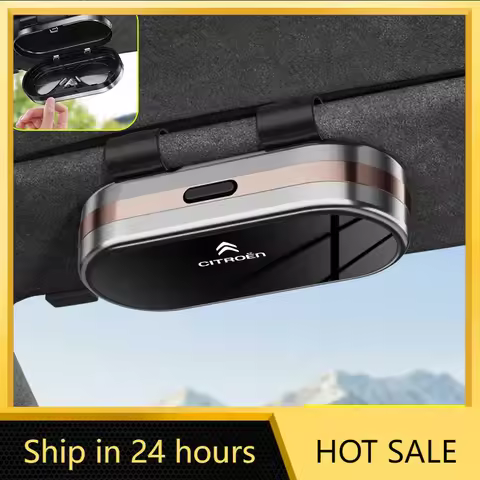 Car Sticker Car Sun Visor Organizer Glasses Ticket Card Box Styling Accessories For Citroen C6 C4 C3