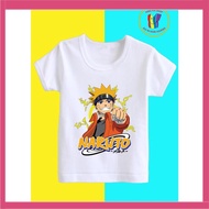 Boy's t-shirt with naruto print, comfortable 4-way stretch cotton king kai