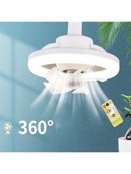Lámpara de ventilador LED con rotación de 360 ​​grados ventilador giratorio de techo con control remoto regulable de 3 colores 3 niveles de intensidad