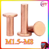 Copper flat head rivets GB869 percussion type flat head flat cone head solid rivets Copper d nails M