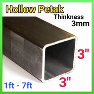 3"x3" (Thickness 3mm) Hollow Mild Steel (1ft - 7ft) (BP1)