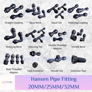 Hansen Pipe Fitting Male Socket/Female Socket/Female Bend/Female Tee/Tank Connector/Extension Pipe（20mm/25mm/32mm）