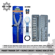 MATA CVT Treker PACKAGE + Pulley Key 39 x 41 MM + Socket Wrench Set 27 Pcs Socket Wrench + 24 MM Soc