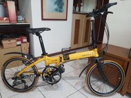 二手DAHON speed pro 20吋 內變3x外變9=27速(黃色、已改平把騎乘更舒適)折疊自行車