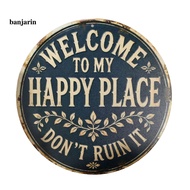 Banjarin  Happy Land Rustic Wooden Garden Sign Weather-resistant Fade-proof Outdoor Wall Decor Plaqu