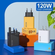 [AuraYuer] USB C 4 Port Charger Station 120W Fast Wall Adapter PD QC30 High Power for Multiple Devic
