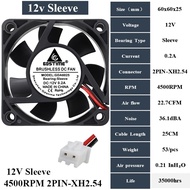 มอเตอร์ไร้แปรงถ่าน6025 2Pin 2ชิ้นขนาด60X60X25มม. 5V 12V 24V DC พัดลมทำความเย็นขนาดเล็กพัดลมแกนเย็นเค