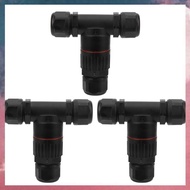 (E B M Outdoor Industrial Accessories 3Pcs IP68 Waterproof Connector Electrical Cable 3 Way T Shape 