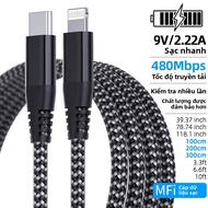 Cáp LAlHONEN USB C To Lightning 1m/2m/3m 10ft Sạc Nhanh Được Chứng Nhận MFi Cho iPhone 14/13/12/11 X