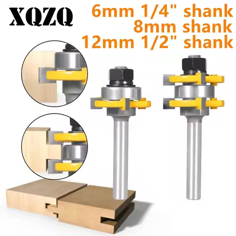 6mm 6.35mm 8mm 12mm 12.7mm Shank 2PCS 35MM T&G ASSEMBLY Cutter Router Bit Woodworking Milling Cutter