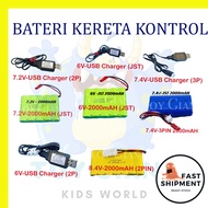 Kereta Control RC Car Battery8.4V(2000mAh)7.4v3(3PIN 2000mah) 7.2v(JST 2000mAh)6.0V(JST 2000mAh)Rech