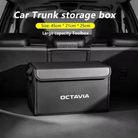 For SKODA OCTAVIA Nx3 Nx5 2019-2025, Car Trunk Foldable Storage Box Large Capacity Storage Box Auto