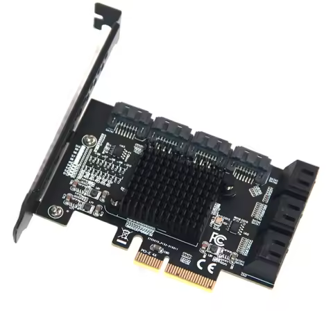 PCI Express SATA Controller PCI E X4 SATA3 6Gbps ASM1166 PCIE to SATA 3 Expansion Card Chi a Mining 