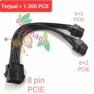 kabel splitter 8 pin pcie to dual 6+2 gaming mining cabang vga gpu btc