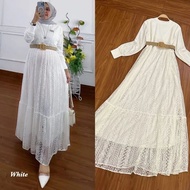 Ghaisca Brokat Dress Maxy Wanita Kondangan Simpel Modern Gamis Syakilla Jumbo Ori 2022 Import Baju M