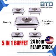 ATC 5 Set Buffet Tray Buffet Kenduri Buffet Pan Food Tray Bekas Lauk Kenduri 5 in 1 Buffet Tray