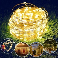 【lightingeverthing】2/3/5/10M Battery Powered Firefly Bunch Lights Copper Wire Lights  Fairy String Lights Christmas Tree LED String Lights Cafe Christmas Wedding Party Decoration