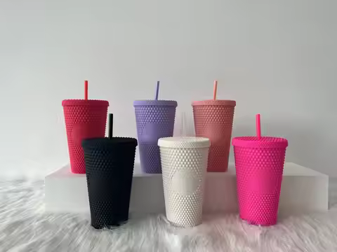 double wall 473ml 480ml 500ml 16oz plastic durian tumbler durian cup with straw no logo