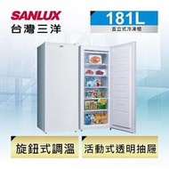 SANLUX台灣三洋 181公升直立式冷凍櫃 SCR-181AE  分層透明抽屜