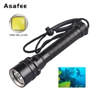 Asafee FL001D 3000Lm XML L2 LED Waterproof 18650 Scuba Diving Flashlight 100M Underwater Diving Torc