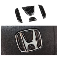 Steering Emblem Sticker 3D Steering Logo Cover Emblem Sticker Decals Carbon Honda Jazz City GM6 GM2 