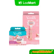 [แพ็คสุดคุ้ม] ยิลเลตต์ วีนัส คอมฟอร์ทไกลด์ มีดโกน 1 ด้าม ใบมีด 6 ชิ้น สำหรับผู้หญิง Gillette Venus C