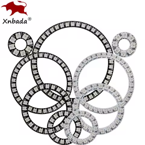 WS2812B 8/16/24/35/45 Leds Pixel Ring Addressable Led Modules WS2812 IC RGB Full Color Round Led Cir