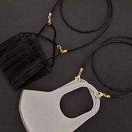 3mm 4mm 5mm黑色編織皮繩 金色扣件 眼鏡鍊 口罩鍊