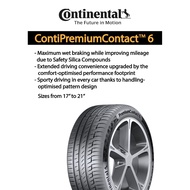 CONTINENTAL PremiumContact 6 15"-16" Tyres 185/65R15 195/65R15 205/60R16 235/60R16