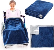 Newwiee Wheelchair Blanket with Pouch for Adults Christmas Lightweight Blanket Soft Cozy with Pocket