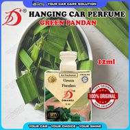 🌸 DWANGI Fresheners Green Pandan Car Home Perfume Hanging Packaging Kotak Pewangi Kereta 12ml Origin