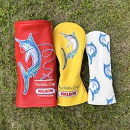 Golf Club Cover Malbon Swordfish Bucket Hat Head Cover No. 1 Fairway Ball Head Protective Cap Cover 
