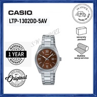 Casio Analog 100% Original LTP-1302DD-5AV  Silver Stainless Steel Woman Watch