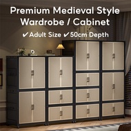 Foldable 65/75cm Medieval Adult Wardrobe Cabinet Drawer Closet Stackable Storage Box Kitchen Organiz