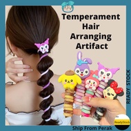 AIDA2pc Telephone Line Hair Tie Spiral Spring Ponytail Bubble Cord Stone Sanrio Kuromi Melody Cinnam